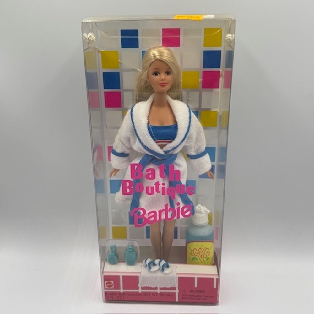 Vintage 1998 Mattel Bath Boutique Barbie Doll 22357 New in Play n Tote Box